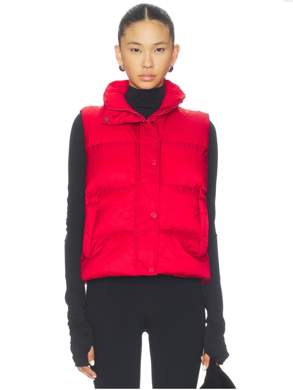 Beyond Yoga Big Cozy Puffer Vest - Holly Red